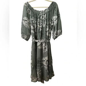 MAURICES Floral Gray Belted Size 2 Womens Dress BNWT